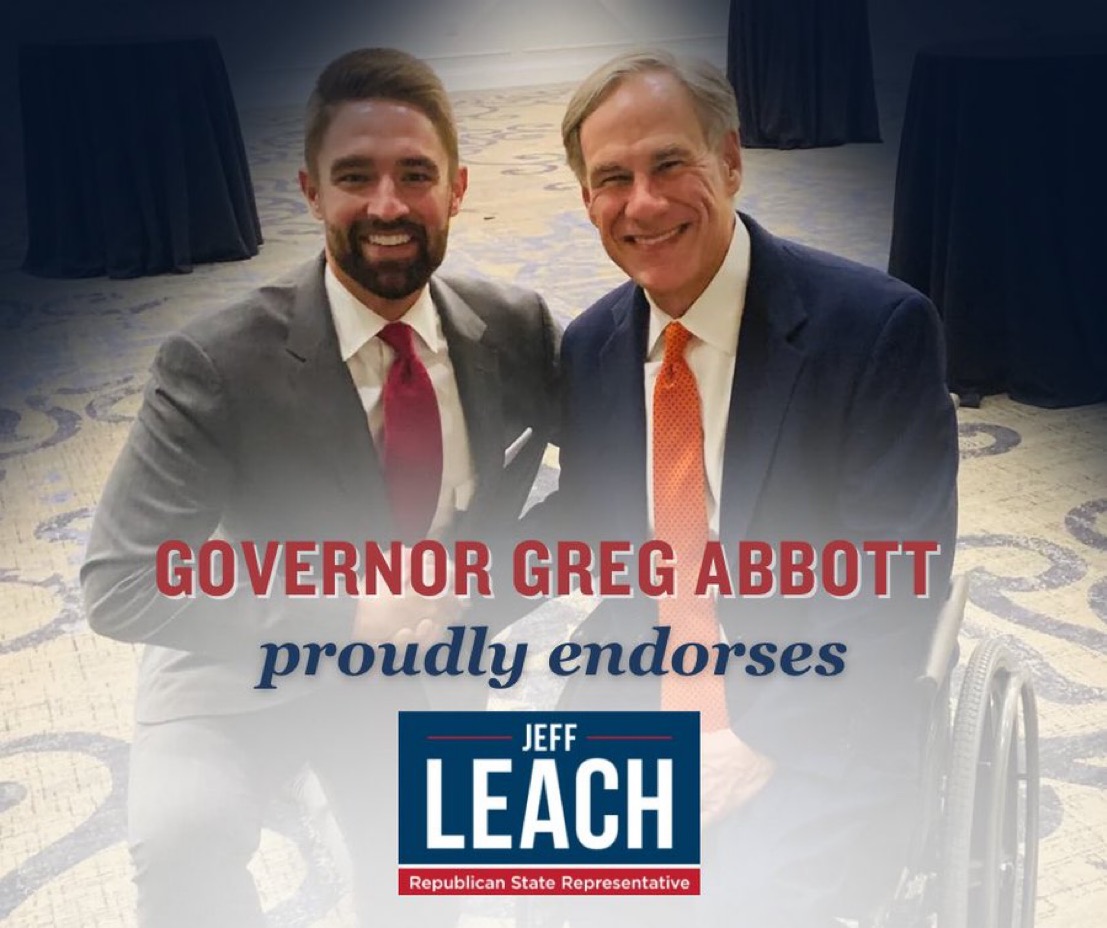 Governor Greg Abbott Endorses Jeff Leach!